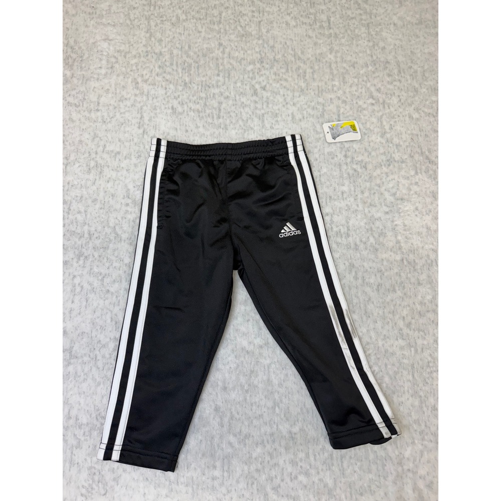 Adidas Kids Black White‎ 3-Stripe Track Pants Regular Fit Joggers Size 2T